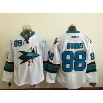 Men's San Jose Sharks #88 Brent Burns White Away Hockey Jersey