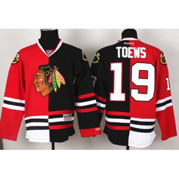 Chicago Blackhawks #19 Jonathan Toews Red/Black Two Tone Jersey