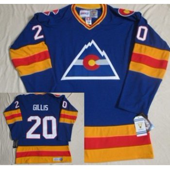 Colorado Avalanche #20 Mike Gillis Blue Throwback CCM Jersey