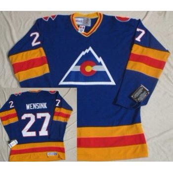 Colorado Avalanche #27 John Wensink Blue Throwback CCM Jersey