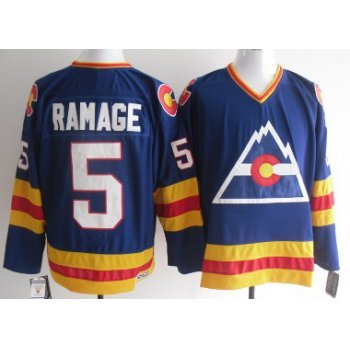 Colorado Avalanche #5 Rab Ramage Blue Throwback CCM Jersey