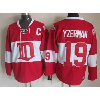 Detroit Red Wings #19 Steve Yzerman Red Winter Classic Throwback CCM Jersey