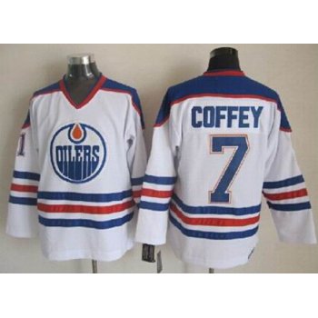 Edmonton Oilers #7 Paul Coffey White Throwback CCM Jersey