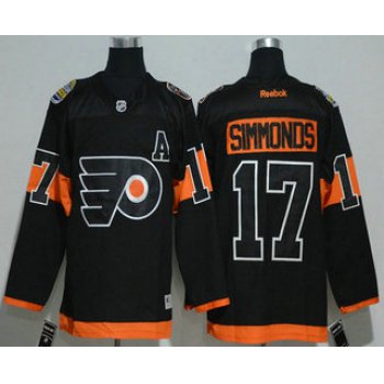 Men's Philadelphia Flyers #17 Wayne Simmonds Black 2017 Stadium Series Stitched NHL Reebok Hockey Jersey