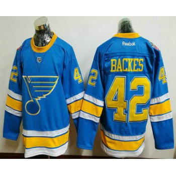 Men's St. Louis Blues #42 David Backes Blue 2017 Winter Classic Stitched NHL Reebok Hockey Jersey