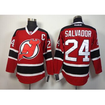 New Jersey Devils #24 Bryce Salvador Red With Black Jersey