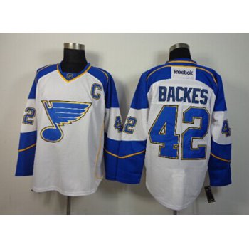 St. Louis Blues #42 David Backes White Jersey