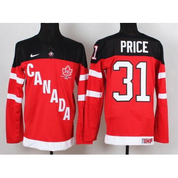 2014/15 Team Canada #31 Carey Price Red 100TH Jersey