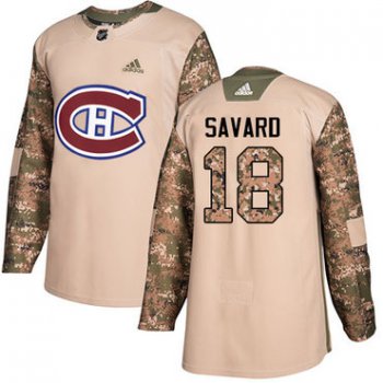 Adidas Canadiens #18 Serge Savard Camo Authentic 2017 Veterans Day Stitched NHL Jersey