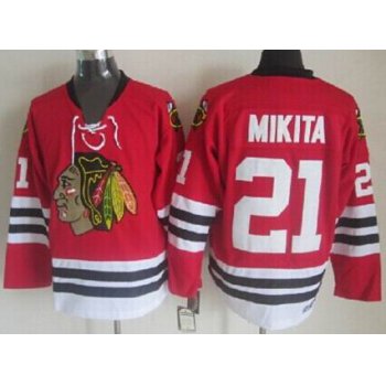 Chicago Blackhawks #21 Stan Mikita Red Throwback CCM Jersey