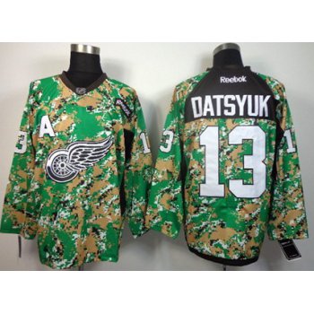 Detroit Red Wings #13 Pavel Datsyuk 2014 Camo Jersey