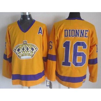 Los Angeles Kings #16 Marcel Dionne Yellow Throwback CCM Jersey