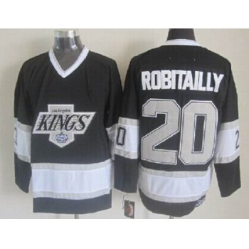 Los Angeles Kings #20 Luc Robitaille Black Throwback CCM Jersey