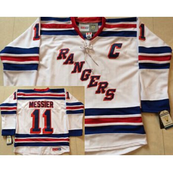 New York Rangers #11 Mark Messier White Throwback CCM Jersey