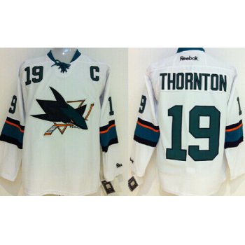 San Jose Sharks #19 Joe Thornton 2014 White Jersey