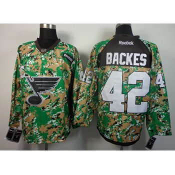 St. Louis Blues #42 David Backes 2014 Camo Jersey