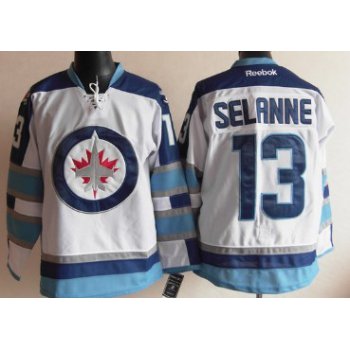 Winnipeg Jets #13 Teemu Selanne White Jersey