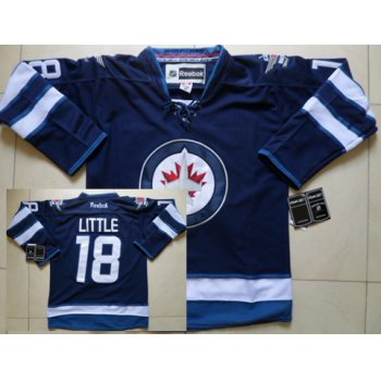 Winnipeg Jets #18 Bryan Little Navy Blue Jersey