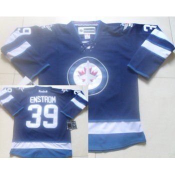 Winnipeg Jets #39 Tobias Enstrom Navy Blue Jersey