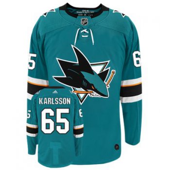 Adidas San Jose Sharks #65 Erik karlsson Teal Home Authentic Stitched NHL Jersey