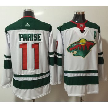 Adidas Wild #11 Zach Parise White Road Authentic Stitched NHL Jersey