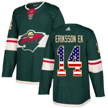 Adidas Wild #14 Joel Eriksson Ek Green Home Authentic USA Flag Stitched NHL Jersey