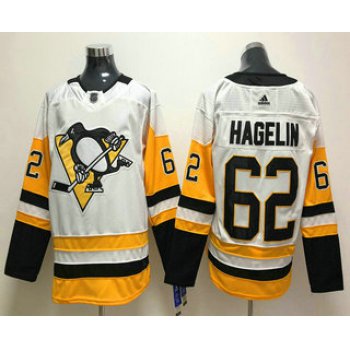 Men's Pittsburgh Penguins #62 Carl Hagelin White 2017-2018 Hockey Stitched NHL Jersey