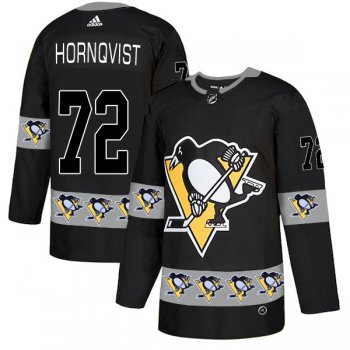 Men's Pittsburgh Penguins #72 Patric Hornqvist Black Team Logos Fashion Adidas Jersey