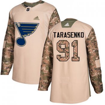 Adidas Blues #91 Vladimir Tarasenko Camo Authentic 2017 Veterans Day Stitched NHL Jersey