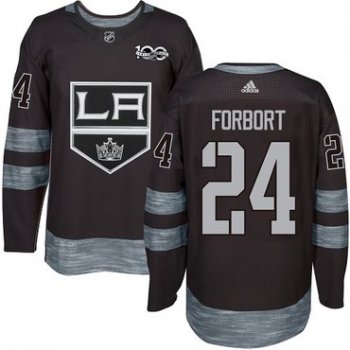 Adidas Kings #24 Derek Forbort Black 1917-2017 100th Anniversary Stitched NHL Jersey