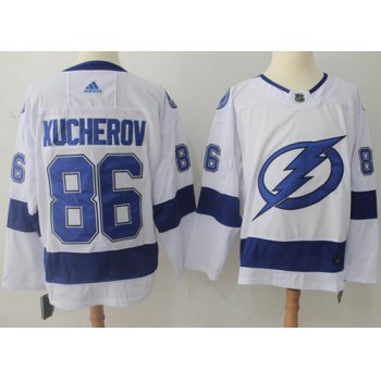 Adidas Lightning #86 Nikita Kucherov White Road Authentic Stitched NHL Jersey