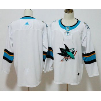 Men's San Jose Sharks Blank White 2017-2018 Hockey Stitched NHL Jersey