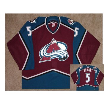 Men's Colorado Avalanche #5 Brett Clark Game Worn Reebok Jersey