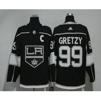 Men's Los Angeles Kings #99 Wayne Gretzky Black With C Patch 2017-2018 Hockey Stitched NHL Jersey