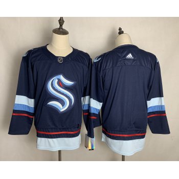 Men's Seattle Kraken Blank Navy Blue Stitched Adidas NHL Jersey