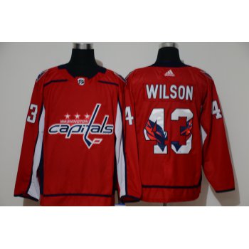 Men's Washington Capitals #43 Tom Wilson Red With Team Logo Adidas Stitched NHL Jersey