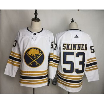 Men's Buffalo Sabres 53 Jeff Skinner White 50th anniversary Adidas Jersey