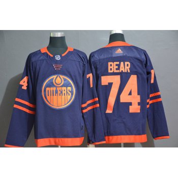 Men's Edmonton Oilers #74 Ethan Bear Navy Blue Adidas Stitched NHL Jersey