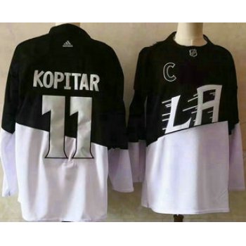 Men's Los Angeles Kings #11 Anze Kopitar Black 2020 Stadium Series Adidas Stitched NHL Jersey