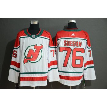 Men's New Jersey Devils 76 P.K. Subban White Adidas Jersey