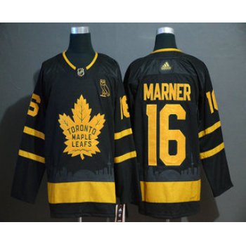 Men's Toronto Maple Leafs #16 Mitchell Marner Black Golden City Edition Adidas Stitched NHL Jersey