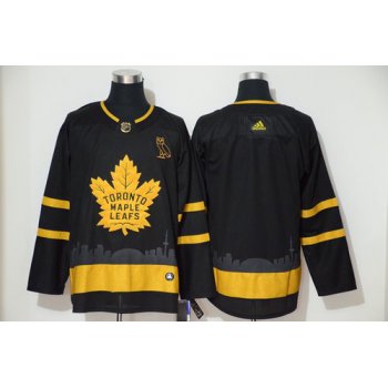 Men's Toronto Maple Leafs Blank Black Gold Adidas Jersey