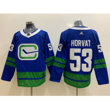 Men's Vancouver Canucks 53 Bo Horvat Blue Adidas Jersey