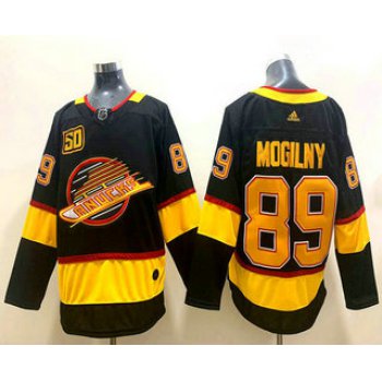 Men's Vancouver Canucks #89 Alexander Mogilny Black 50th Season Adidas Stitched NHL Jersey