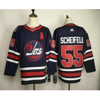 Men's Winnipeg Jets #55 Mark Sceifele Navy Blue 2019 Heritage Classic Adidas Stitched NHL Jersey