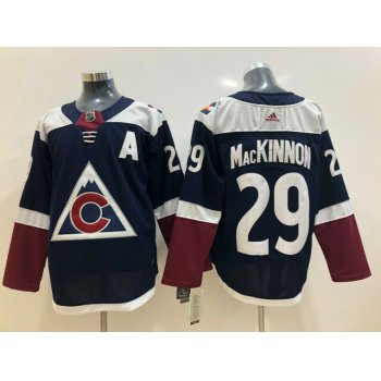 New AD Men's Colorado Avalanche #29 Nathan MacKinnon Hockey Dark Blue Jersey