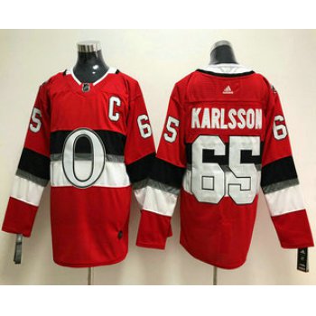 Men's Ottawa Senators #65 Erik Karlsson Red With C Patch 2018 Winter Classic Stitched NHL Hockey Jersey