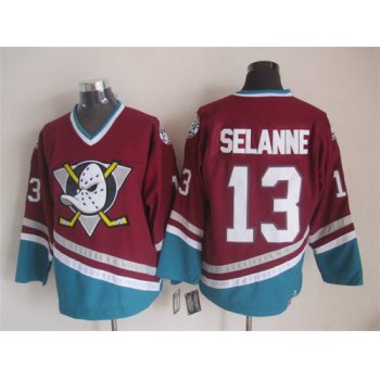 Anaheim Ducks #13 Teemu Selanne Red Throwback CCM Jersey