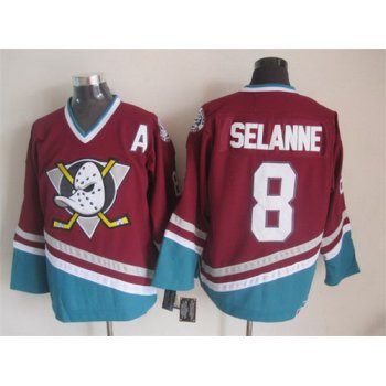 Anaheim Ducks #8 Teemu Selanne Red Throwback CCM Jersey