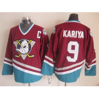 Anaheim Ducks #9 Paul Kariya Red Throwback CCM Jersey